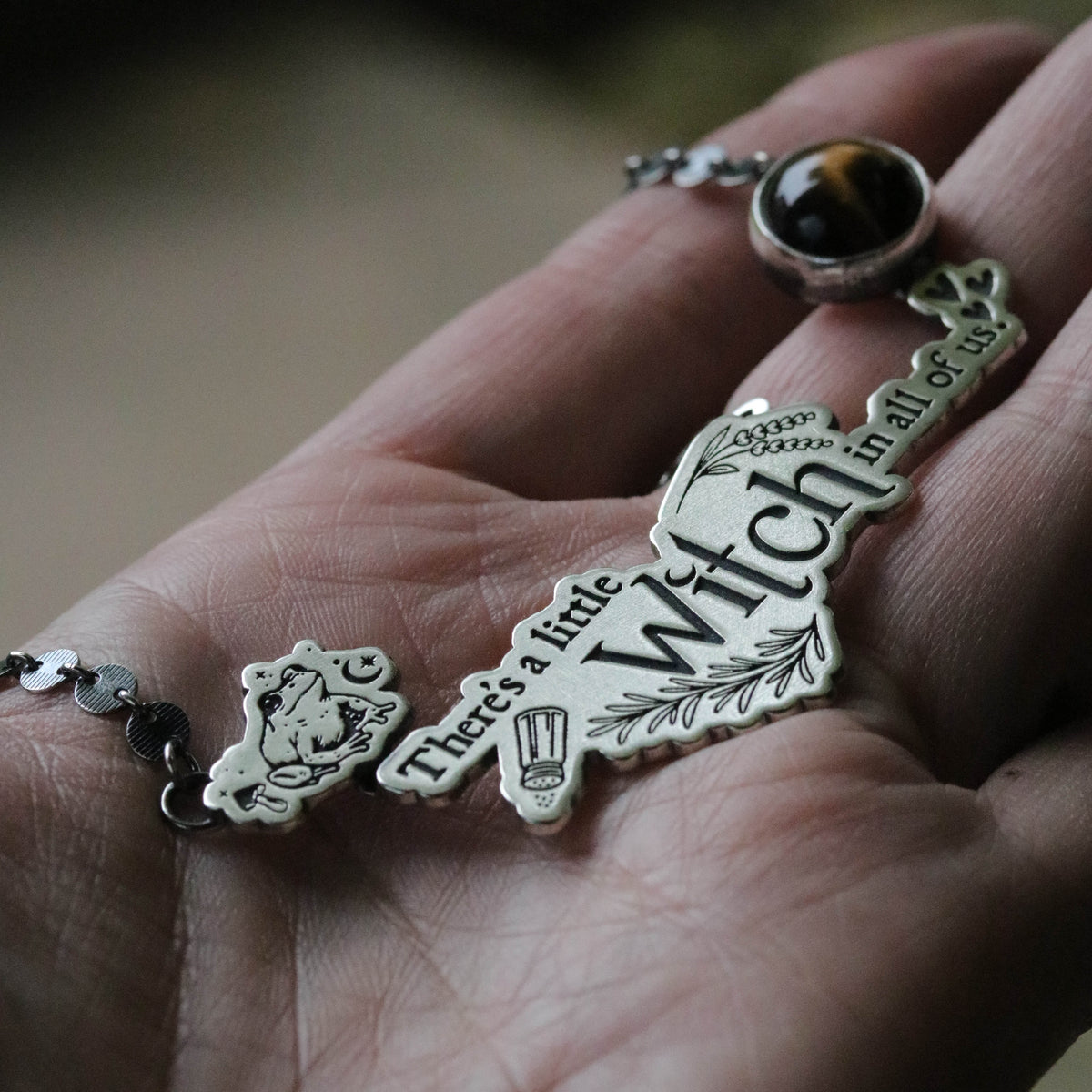 There's a little witch - tigers eye necklace
