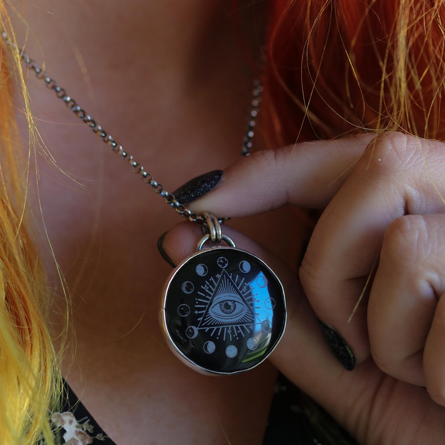 All seeing Eye - Onyx pendant