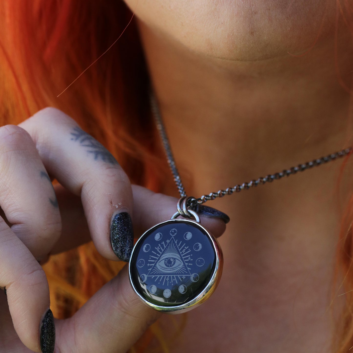 All seeing Eye - Onyx pendant