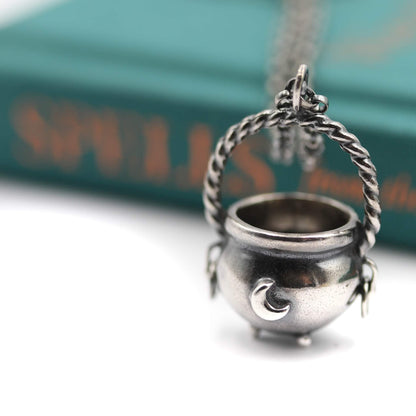 The Old Hags Spell Pot - Sterling Silver Cauldron Pendant
