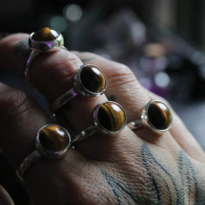 Tigers Eye ring - size UK P / US 8