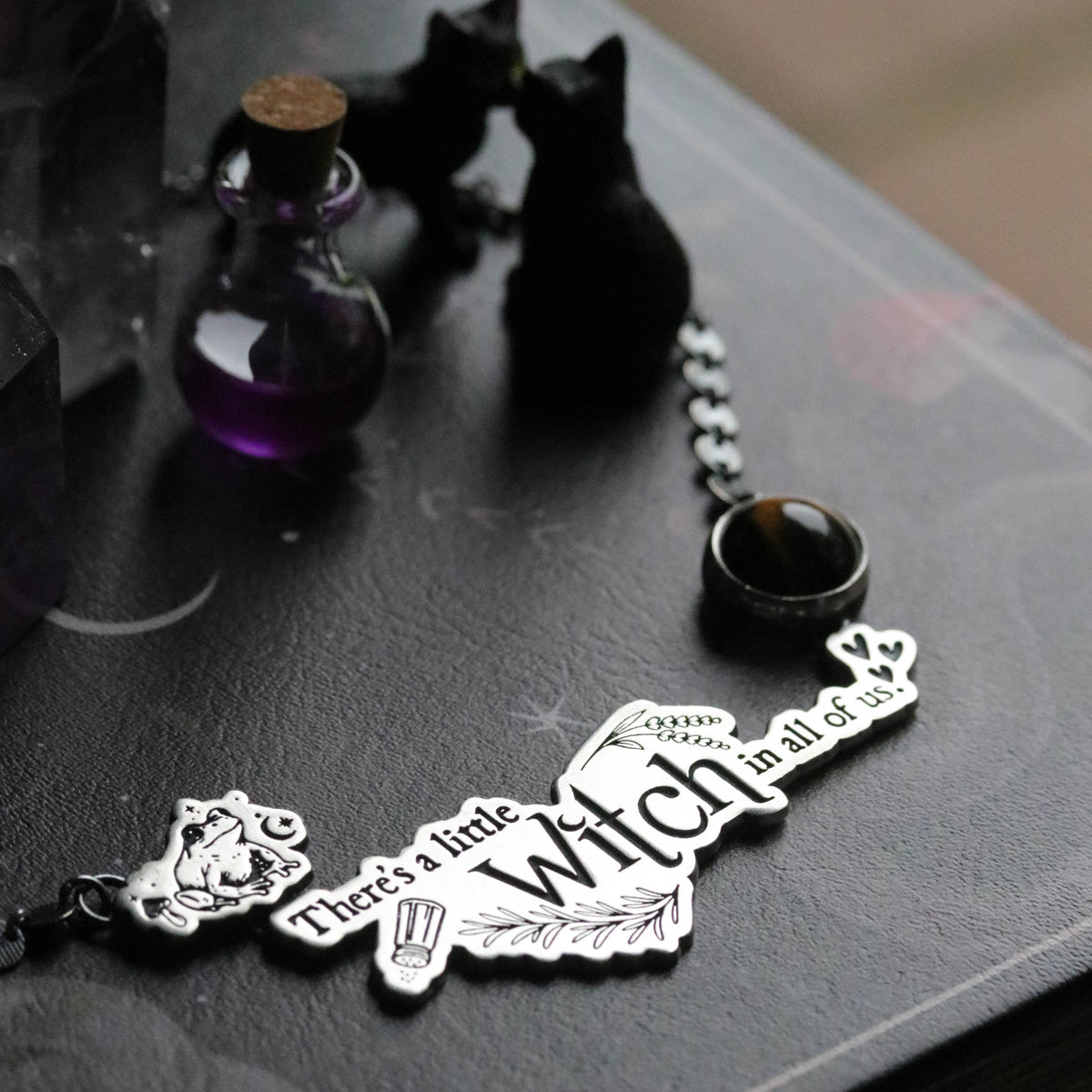 There's a little witch - tigers eye necklace - MADE TO ORDER