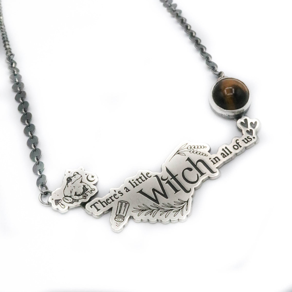 There's a little witch - tigers eye necklace - MADE TO ORDER
