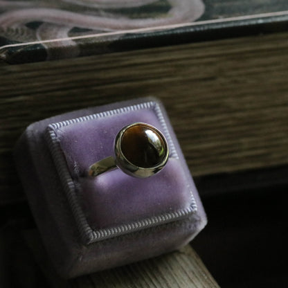 Tigers Eye ring - size UK P / US 8