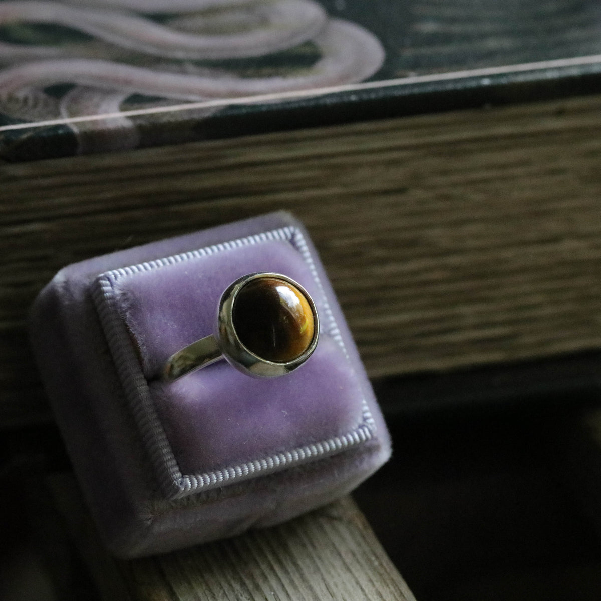 Tigers Eye ring - size UK P / US 8