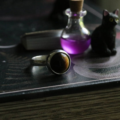 Tigers Eye ring - size UK P / US 8