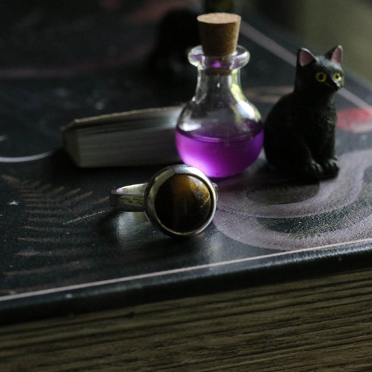 Tigers Eye ring - size UK M / US 6.5