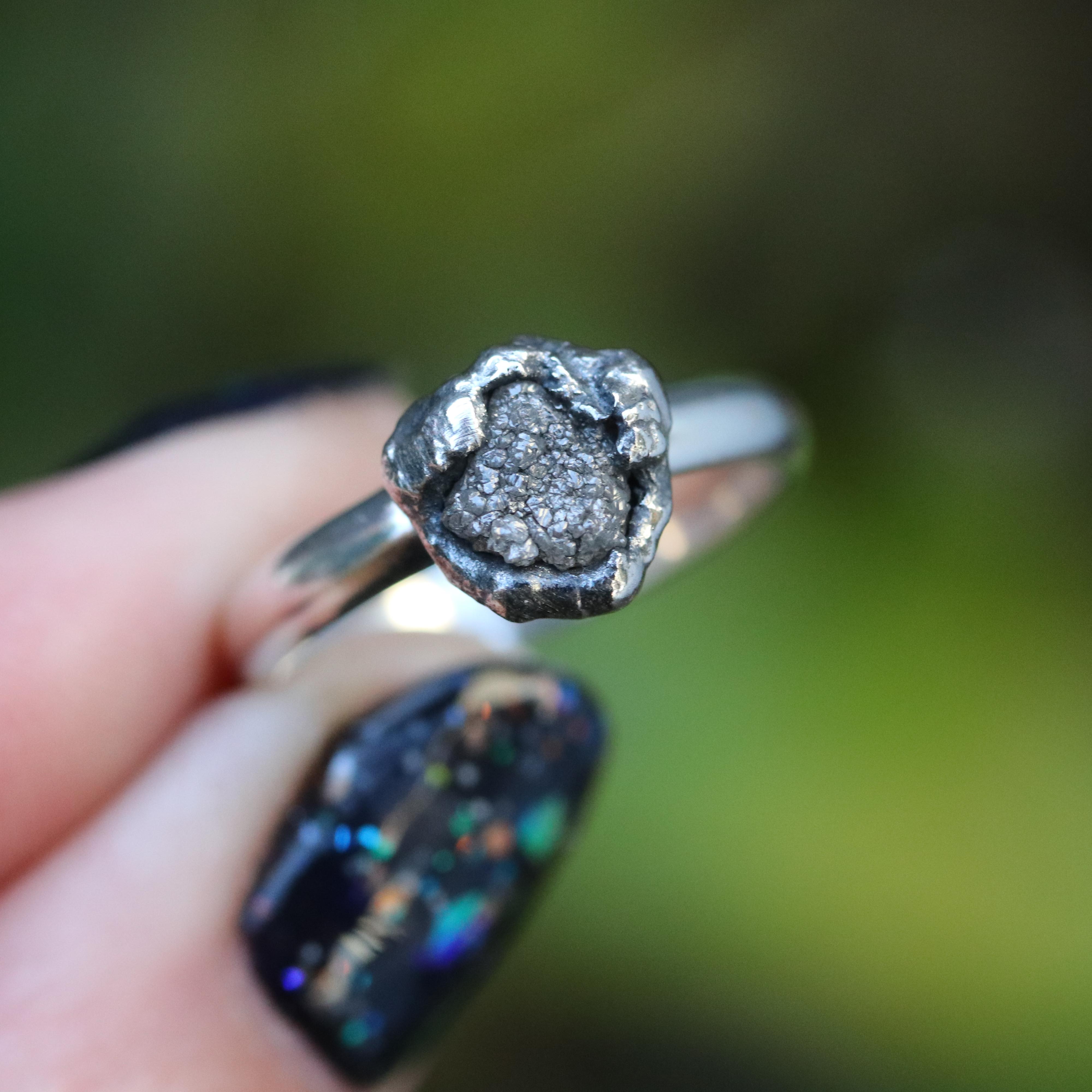 2.65ct Light Grey Rough Diamond Engagement Ring – Huiyi Tan