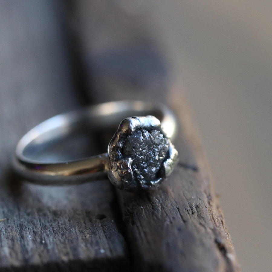 Earth Bound - Rough Diamond ring - size UK Q // US 8.5
