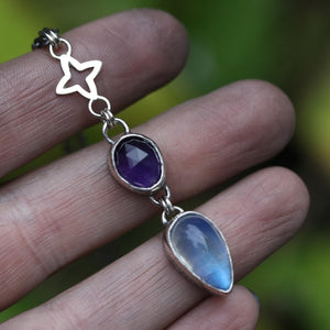 Astrid Pendant - Amethyst & Moonstone