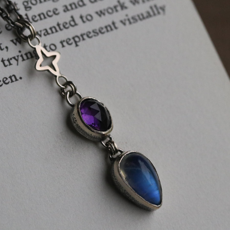 Astrid Pendant - Amethyst & Moonstone