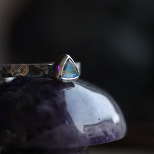 Trillion Moonstone Earthstone ring - size UK L // US 6