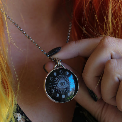 All seeing Eye - Onyx pendant