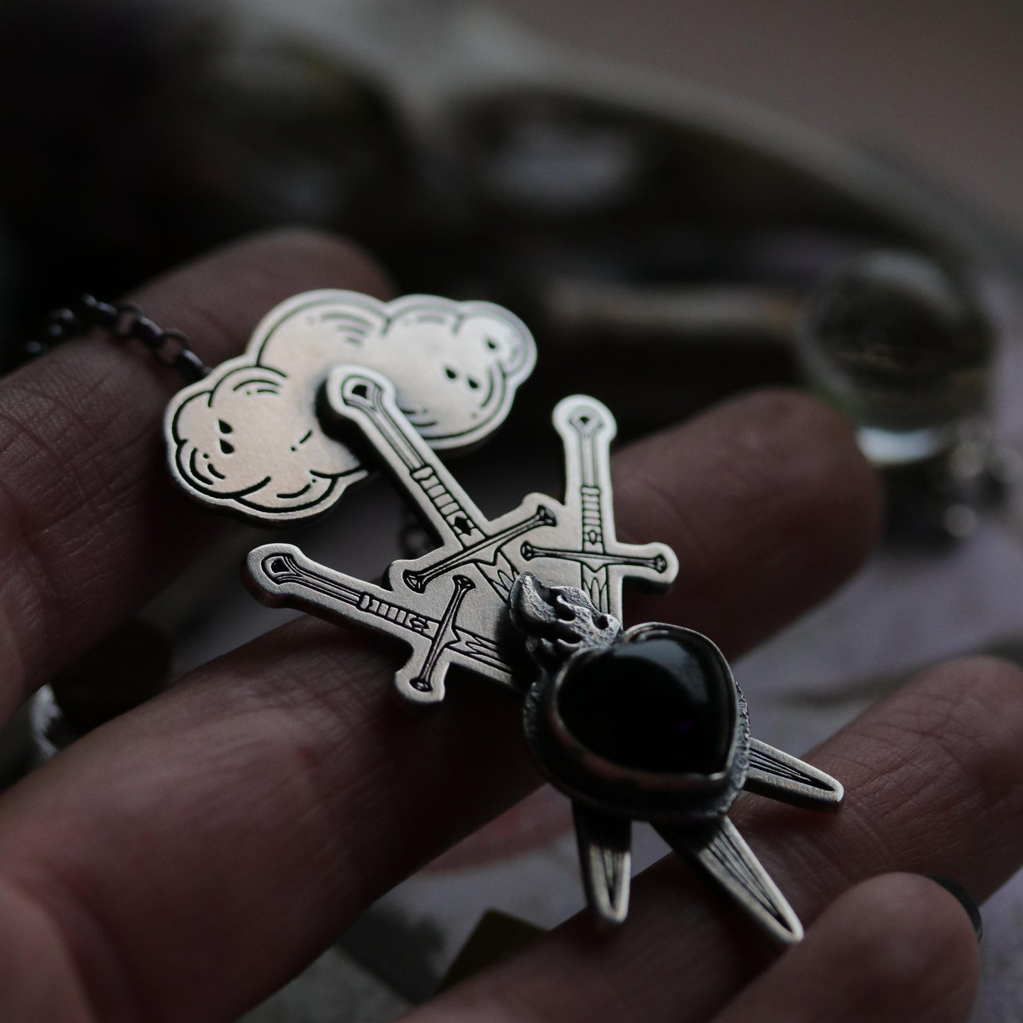 Three of Swords necklace