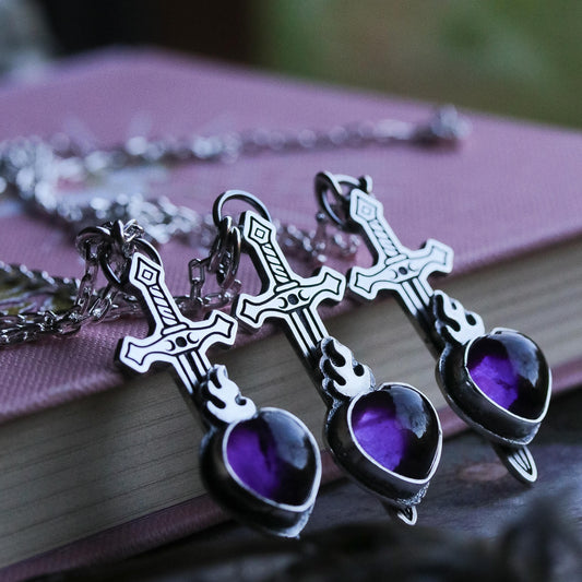 Amethyst Ace of Swords Pendant