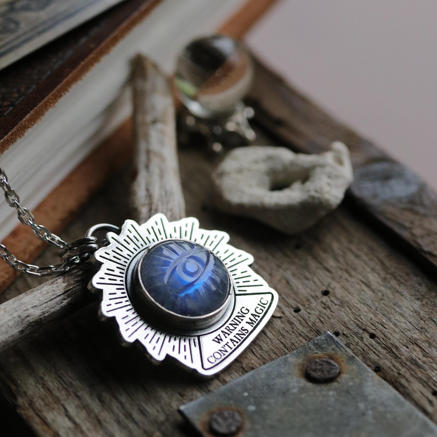 Moonstone Crystal Ball Pendant
