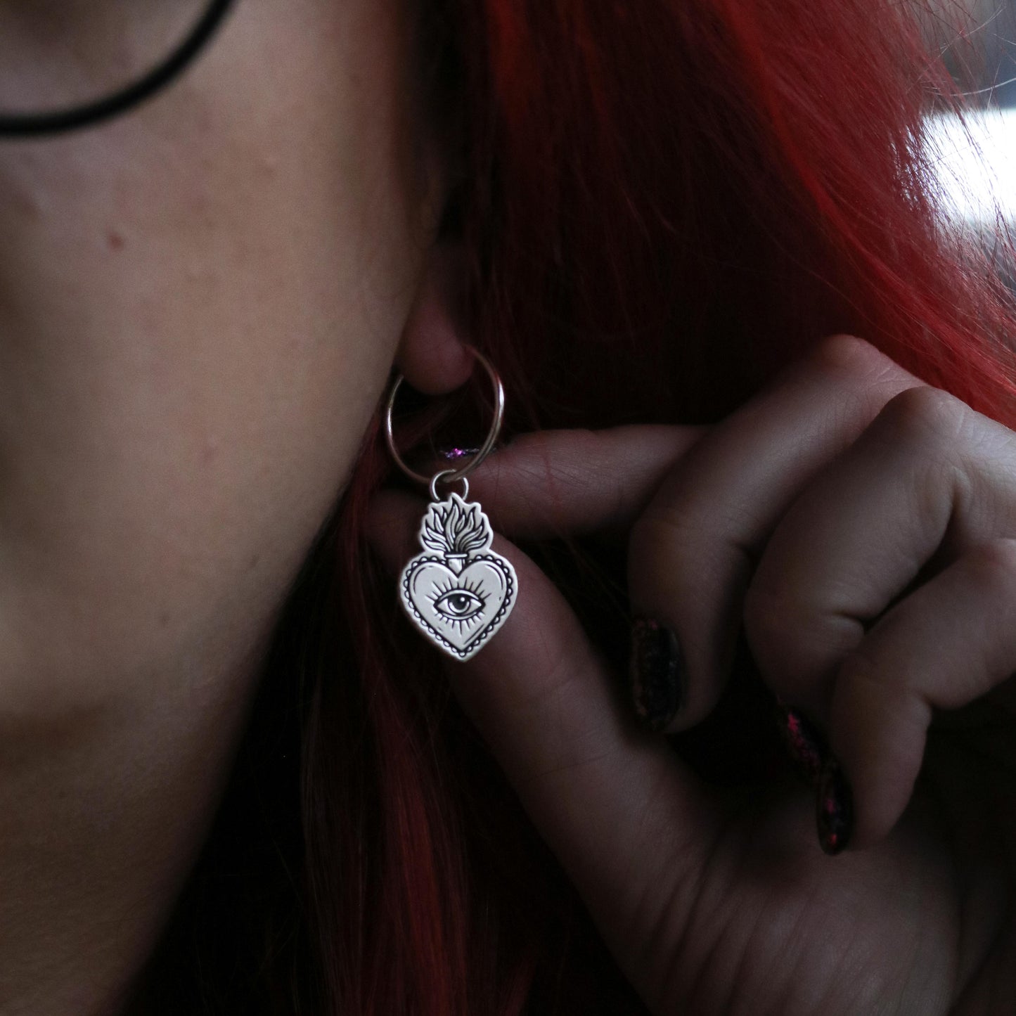 Sacred heart earrings
