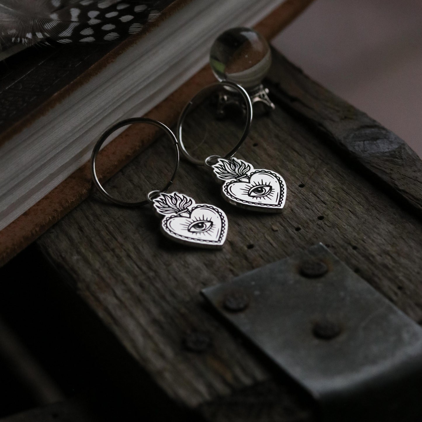 Sacred heart earrings