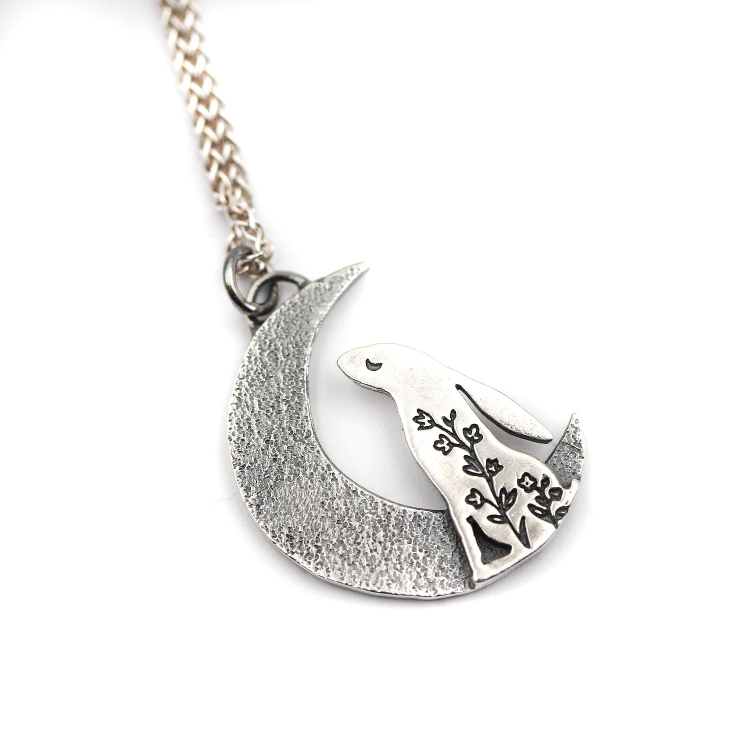 Moon gazing hare pendant