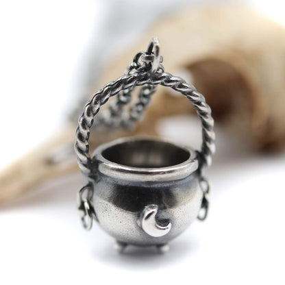 The Old Hags Spell Pot - Sterling Silver Cauldron Pendant